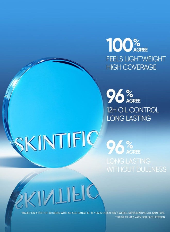 سكينتفيك كريم أساس سكينتيفيك المخملي غير اللامع، لون أزرق رقم 02 عاجي | تغطية كاملة، تحكم في الزيوت لمدة 12 ساعة، مثالي للبشرة الدهنية والمختلطة، مقاوم للماء، يدوم طويلاً، خفيف الوزن، مرطب، لا يترك أثراً - Image 4